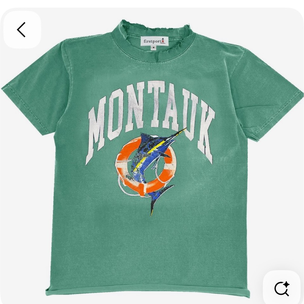 Firstport Green Montauk Graphic Weathered Series T-Shirt